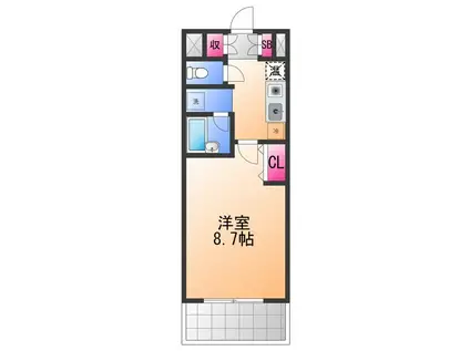 グランドゥール高師浜(1K/4階)の間取り写真