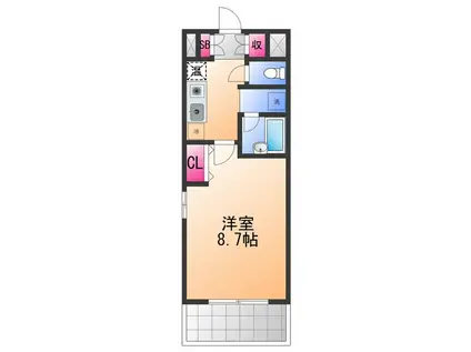 グランドゥール高師浜(1K/4階)の間取り写真