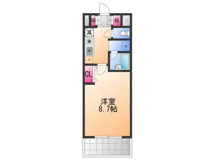 グランドゥール高師浜(1K/3階)の間取り写真