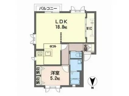 リヴェルテ(1LDK/2階)の間取り写真