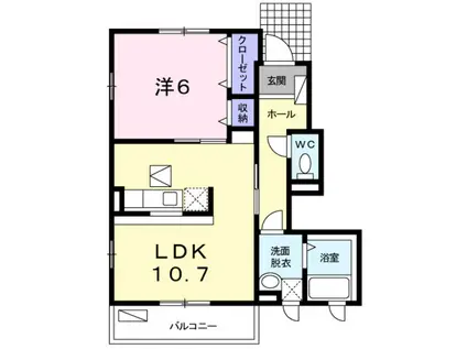 ソッジョルノ(1LDK/1階)の間取り写真