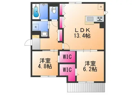 LIEN FORT(2LDK/1階)の間取り写真