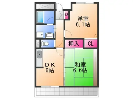 エトワール泉大津(2K/1階)の間取り写真