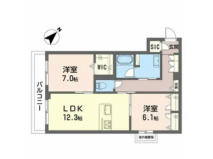 グランメゾン高師浜(2LDK/3階)の間取り写真