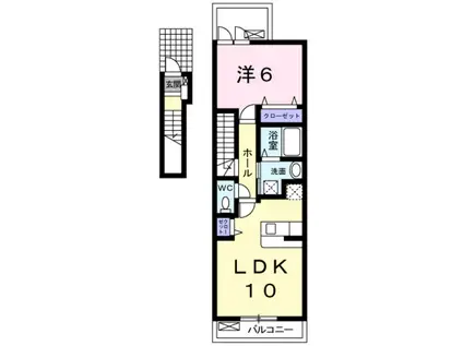 ジェミニ・カストル(1LDK/2階)の間取り写真