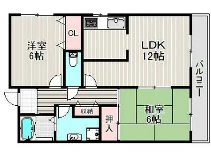 サンセリテ中町(2LDK/4階)の間取り写真