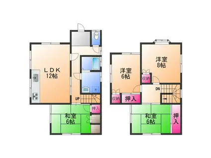 南海電鉄南海本線 尾崎駅 徒歩18分 2階建 築44年(4LDK)の間取り写真