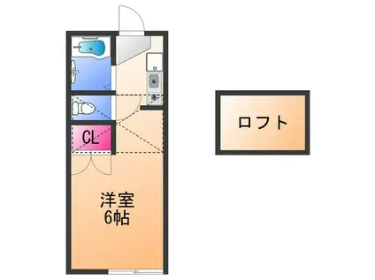 サウス WING(ワンルーム/1階)の間取り写真