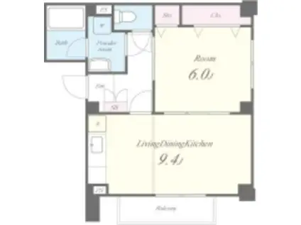 カンディード(1LDK/1階)の間取り写真