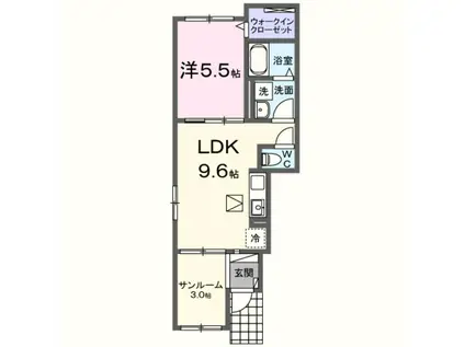 エタン・ロッシⅡ(1LDK/1階)の間取り写真