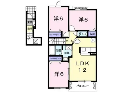 ベッラカーサ(3LDK/2階)の間取り写真
