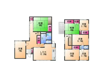 南海電鉄南海本線 尾崎駅 徒歩18分 2階建 築55年(7LDK)の間取り写真