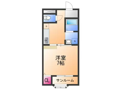 高津マンション(1K/3階)の間取り写真