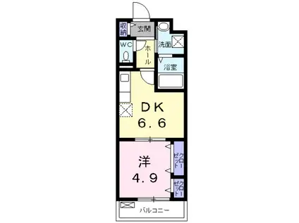 LA・LUCE STRADA(1DK/1階)の間取り写真
