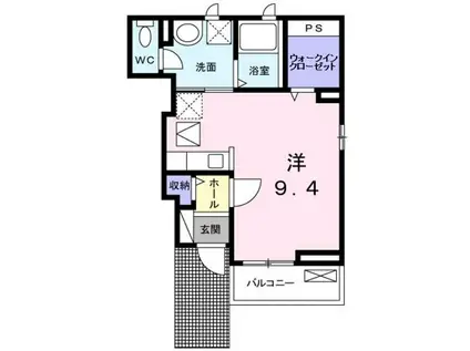 クラール(ワンルーム/1階)の間取り写真