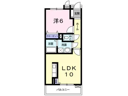 ステイションランドナガタキⅡ(1LDK/2階)の間取り写真