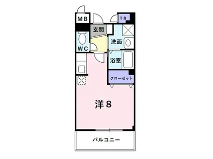 ウエスビュー(ワンルーム/3階)の間取り写真