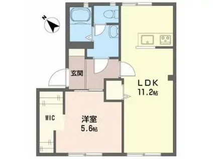 坂の久保ハイツE棟(1LDK/1階)の間取り写真