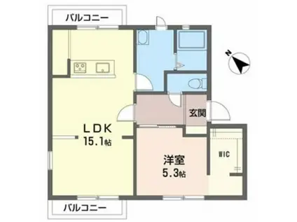 坂の久保ハイツD(1LDK/2階)の間取り写真