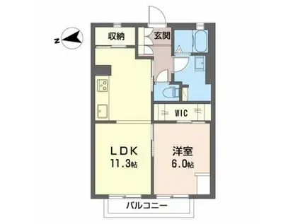 カーサ・ヴェルデ(1LDK/2階)の間取り写真