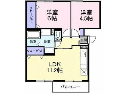 フェロービレッジ(2LDK/3階)の間取り写真