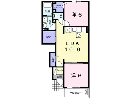 ネクスピア 日根野(2LDK/1階)の間取り写真