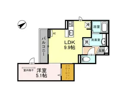 GRAND SOLEIL(1LDK/3階)の間取り写真