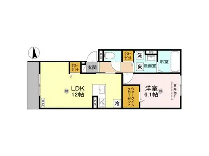 CHRYSANTHEME大鳥 (1LDK/1階)の間取り写真