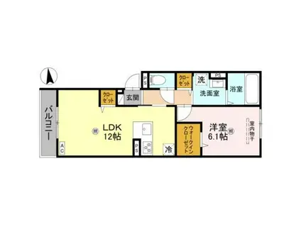 CHRYSANTHEME大鳥 (1LDK/2階)の間取り写真
