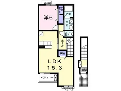 グランデ・カーサ・エイ(1LDK/2階)の間取り写真