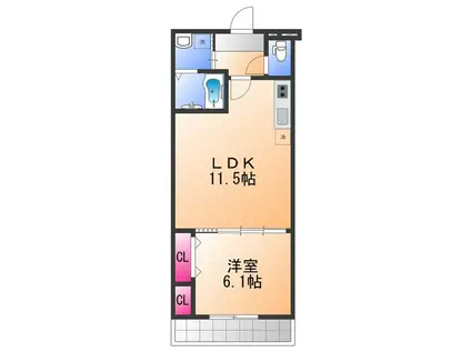 楠弥の里(1LDK/1階)の間取り写真