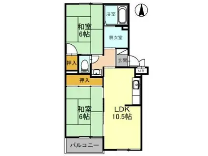 メゾンヴィオラ(2LDK/2階)の間取り写真