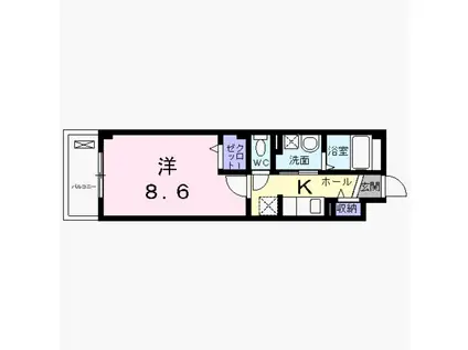 大鳥レジデンス(1K/1階)の間取り写真