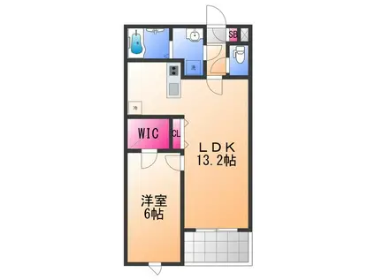 ジーメゾン石津町東ブリシエ(1LDK/2階)の間取り写真