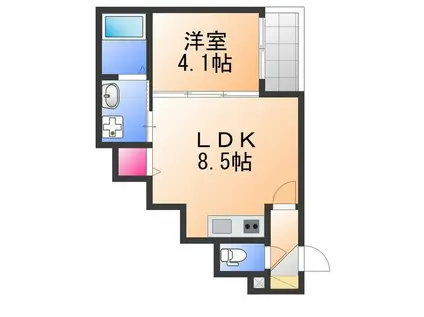 GRANDIR津久野(1LDK/2階)の間取り写真