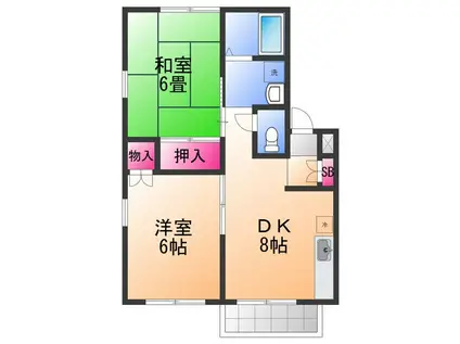 エステートピアイズミ(2DK/1階)の間取り写真