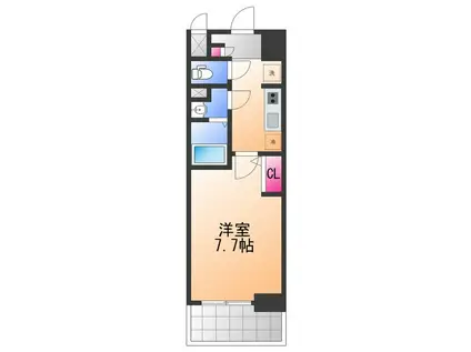 SOPHIA COURT鳳(1K/7階)の間取り写真