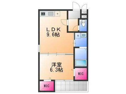 フジパレス鶴原(1LDK/1階)の間取り写真