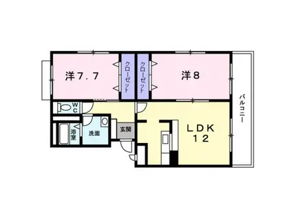フォレスタフィウーメ(2LDK/1階)の間取り写真