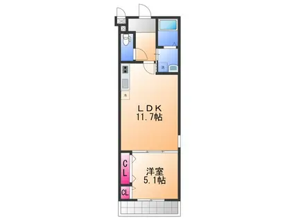 フジパレス鶴原(1LDK/3階)の間取り写真