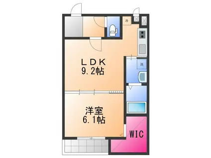 フジパレス鶴原(1LDK/3階)の間取り写真