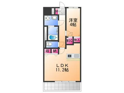 ドーマ泉大津(1LDK/3階)の間取り写真