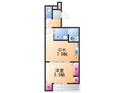 フジパレス高石千代田Ⅱ番館(1DK/1階)の間取り写真