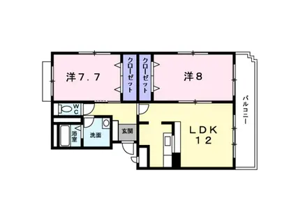 フォレスタフィウーメ(2LDK/3階)の間取り写真