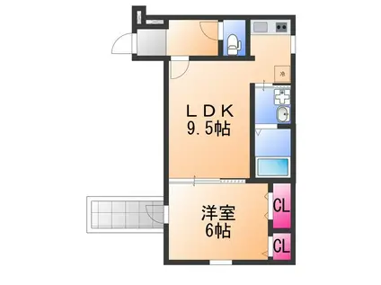 クロワール(1LDK/2階)の間取り写真