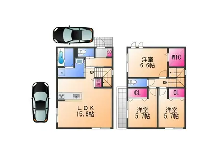 南海電鉄南海本線 松ノ浜駅 徒歩9分 2階建 新築(3LDK)の間取り写真