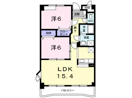 サンローレル(2LDK/2階)の間取り写真