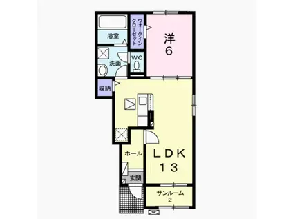 ここのえ(1LDK/1階)の間取り写真