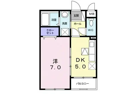 チョコレート(1DK/1階)の間取り写真