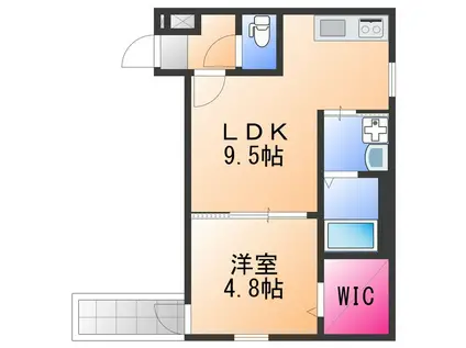 フジパレス和泉大宮(1LDK/1階)の間取り写真